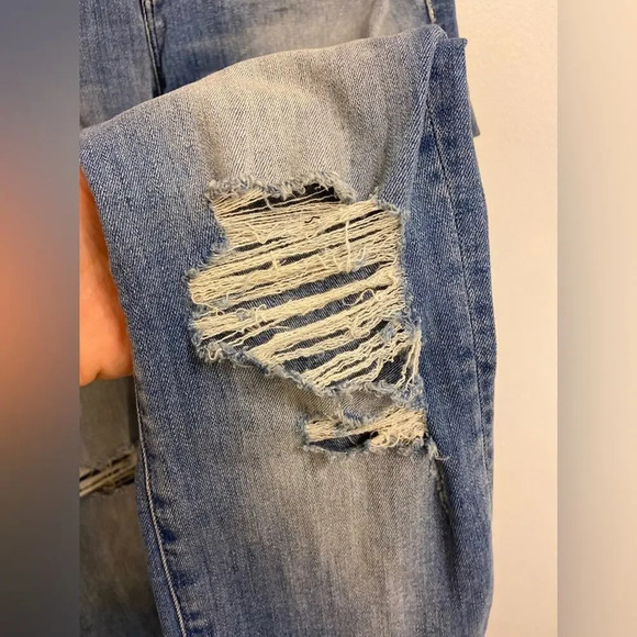 MOTHER Denim The Pixie Fray Losing Control Skinny Blue Size 28 - Picture 7 of 10